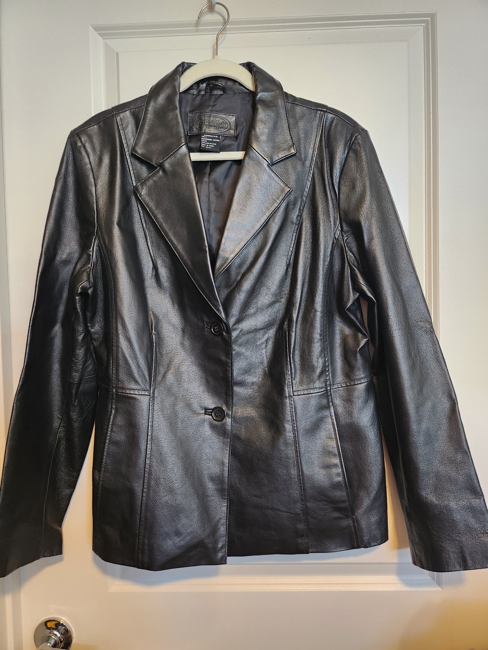 Austin Clothing Co. Black Leather Tailored Blazer